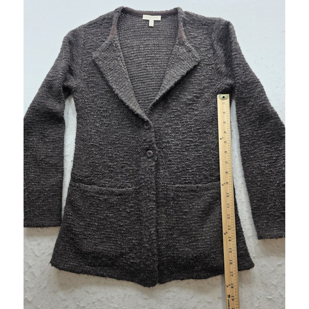Eileen Fisher Women's Dark Brown Wool 2 Button Cardigan. Size XS - Picture 5 of 8